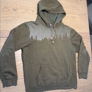 Men's TenTree Olive Green Hooded Pullover Sweatshirt - Size Large